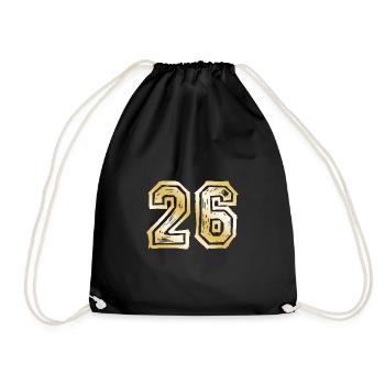 26 Number Gold - Drawstring Bag - black - Front