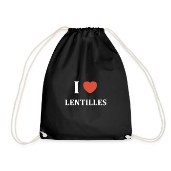 i love Lentilles - Sac de sport léger - noir - Devant