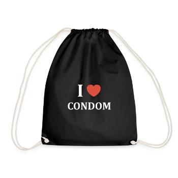 i love condom - Sac de sport léger - noir - Devant