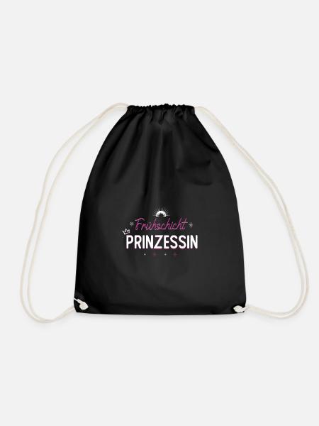 Frühschicht Prinzessin - Turnbeutel - Schwarz