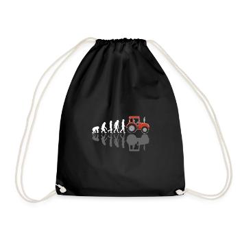 Tractor evolution farmer farmer farmer - Drawstring Bag - black - Front