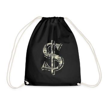 dollar filled with $ 100 bills - Drawstring Bag - black - Front