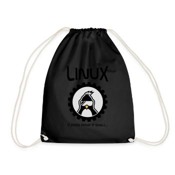 linux tut was es soll - Turnbeutel - Schwarz - Vorne