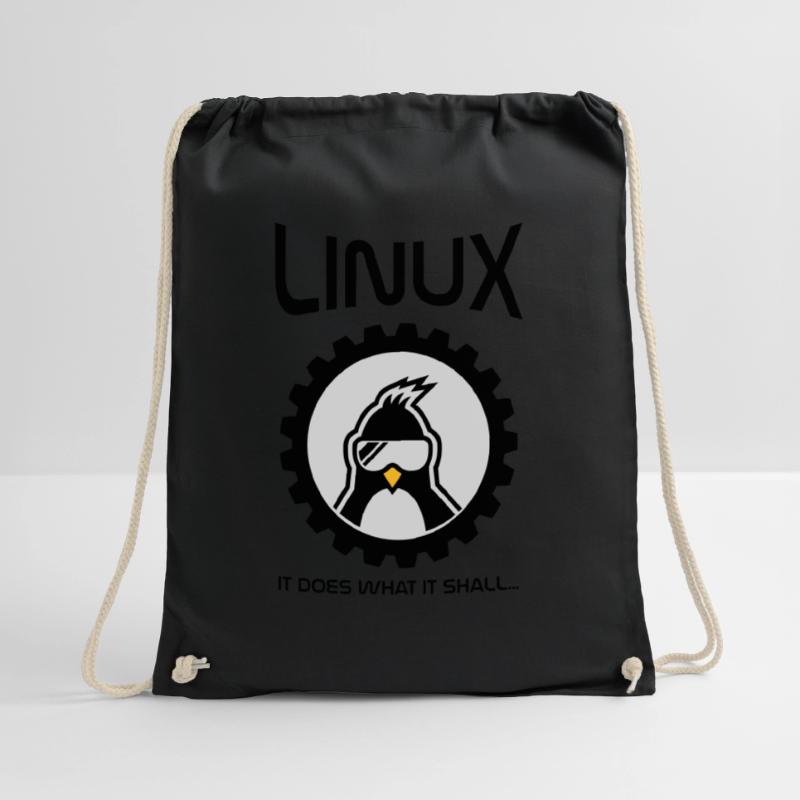 linux does what it shall Drawstring Bag