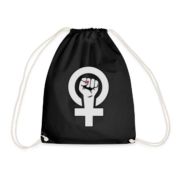 Feminist - Feministin - Turnbeutel - Schwarz - Vorne