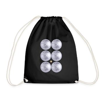 Pétanque pack of 6 - Pétanque game - Drawstring Bag - black - Front