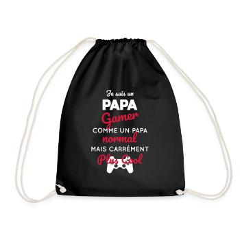 Gamer - papa gamer carrément plus cool - Sac de sport léger - noir - Devant