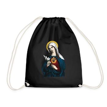 Sainte Vierge Marie avec son Cœur Immaculé - Sac de sport léger - noir - Devant