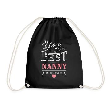 Best Nanny Best Babysitter Thank You Nice Gift - Drawstring Bag - black - Front