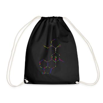 LSD Molecule Lysergic Acid Diethylamide Structural Formula - Drawstring Bag - black - Front