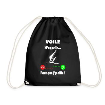 Voile - voile m'appelle - Sac de sport léger - noir - Devant