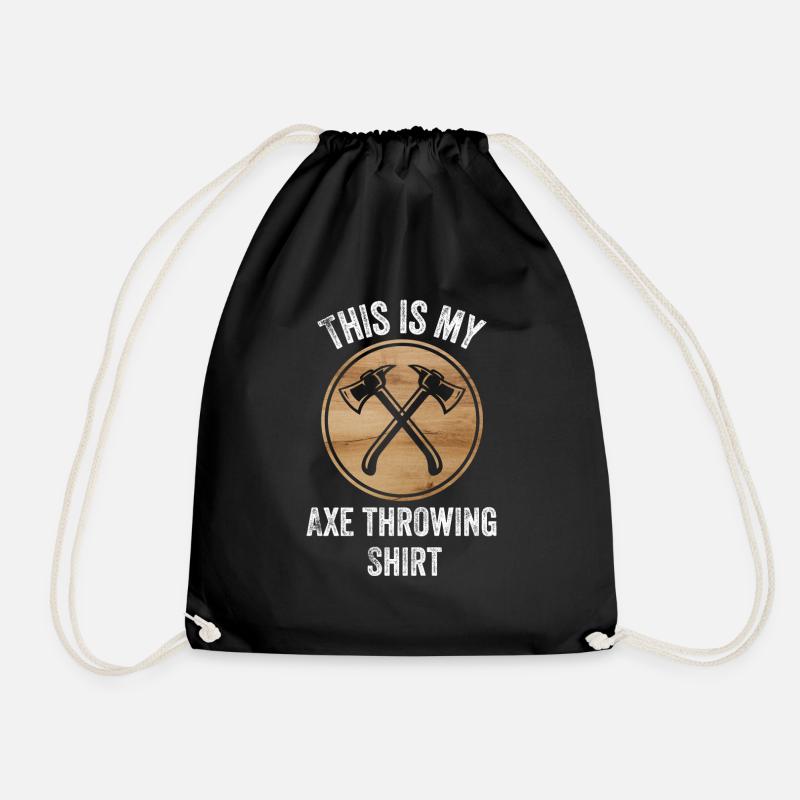 This is my axe throwing shirt Axt Werfer Shirt - Turnbeutel - Schwarz