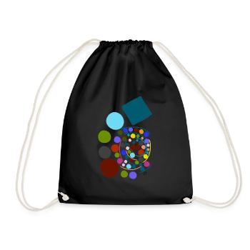 Colorful. - Drawstring Bag - black - Front