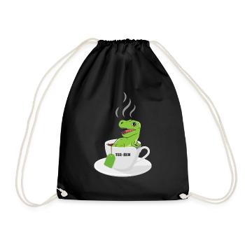 Tea-Rex Süßer T Rex Dinosaur Dino Tee Liebhaber - Turnbeutel - Schwarz - Vorne