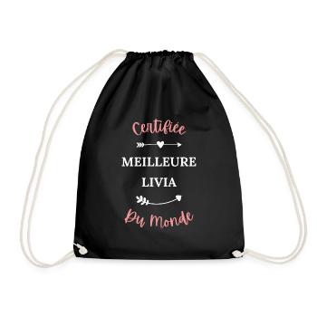Certifiée meilleure livia du monde - Sac de sport léger - noir - Devant