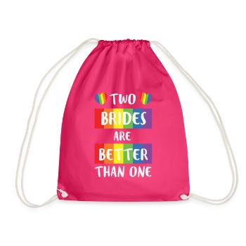 LBGT Flag Gay Pride Humain Deux mariées mieux que - Sac de sport léger - fuchsia - Devant