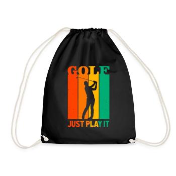 Golf Just Play It Golfer Golf Course Golf Player D - Turnbeutel - Schwarz - Vorne