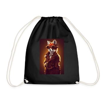Fuchs Steampunk Ingenieur Brille Furry - Turnbeutel - Schwarz - Vorne
