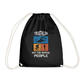 Triathlon not for normal people - Drawstring Bag - black - Front