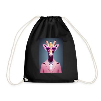Griraffe pink Disco - Drawstring Bag - black - Front
