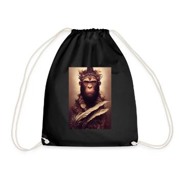 Monkey King Warrior - Drawstring Bag - black - Front