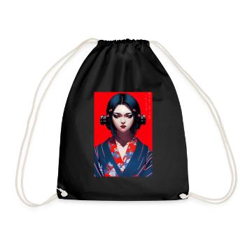 Anime Character - Drawstring Bag - black - Front