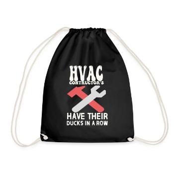 HVAC Contractors have their channels in a row - Drawstring Bag - black - Front