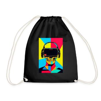 Popart Skull - Drawstring Bag - black - Front