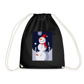 Schneeman Noël - Sac de sport léger - noir - Devant