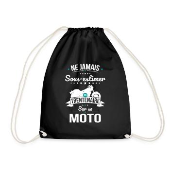 Sous-estimer un trentenaire sur sa moto - Sac de sport léger - noir - Devant