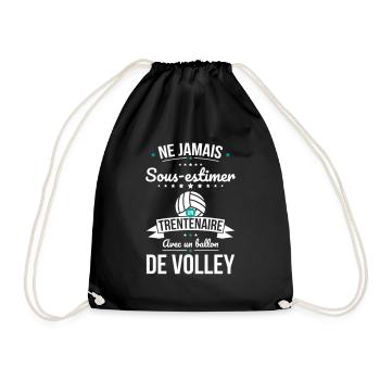 Sous-estimer un trentenaire avec ballon de volley - Sac de sport léger - noir - Devant