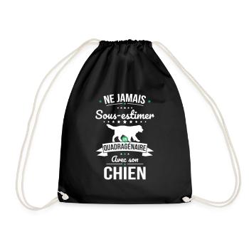 Sous-estimer un quadragénaire avec son chien - Sac de sport léger - noir - Devant