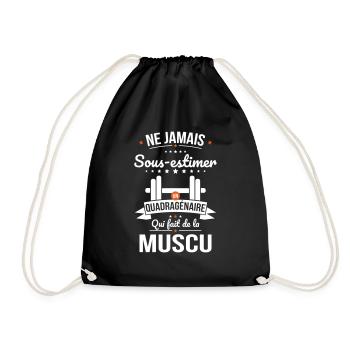 Sous-estimer un quadragénaire qui fait de la muscu - Sac de sport léger - noir - Devant