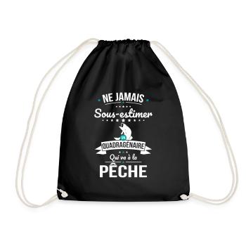 Sous-estimer un quadragénaire qui va à la pêche - Sac de sport léger - noir - Devant