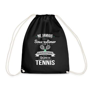 Sous-estimer un quadragénaire qui joue au tennis - Sac de sport léger - noir - Devant