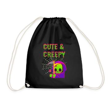 Drôle et mignon Halloween Design / Tshirt - Sac de sport léger - noir - Devant