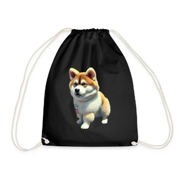 Akita Dog - Akita - Drawstring Bag - black - Front