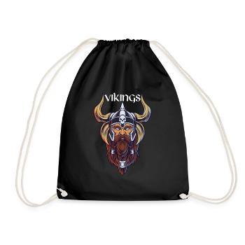 Tête de Vikings - Sac de sport léger - noir - Devant
