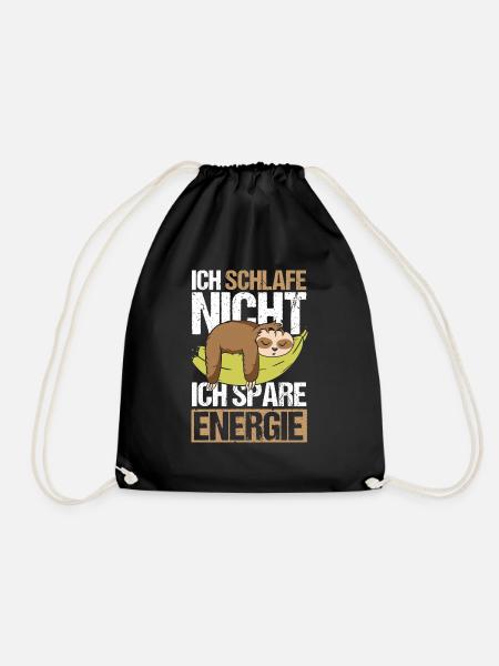Ich schlafe nicht Ich spare Energie - Turnbeutel - Schwarz