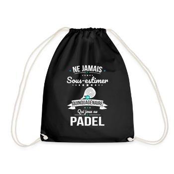 Sous-estimer un quinquagénaire qui joue au padel - Sac de sport léger - noir - Devant