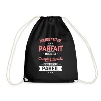 Mon mari pas parfait mais il est camping-cariste - Sac de sport léger - noir - Devant