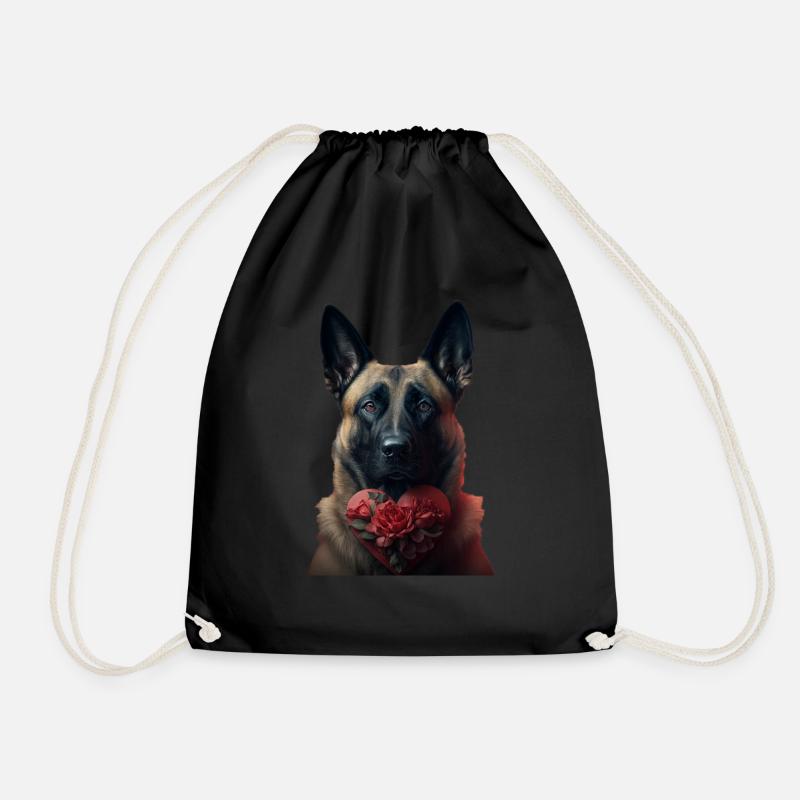 Malinoi's Valentine's Day - Drawstring Bag - black