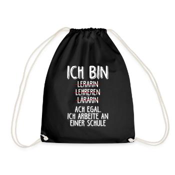 Lehrer Lehrkraft Referendar Realschule Geschenk Le - Turnbeutel - Schwarz - Vorne