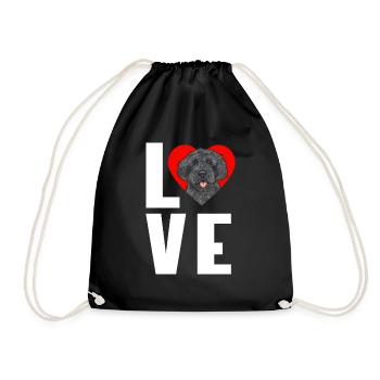 Labradoodle Dog - Drawstring Bag - black - Front