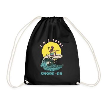I'm A Total Shore-Er Funny Retro Surfer - Turnbeutel - Schwarz - Vorne