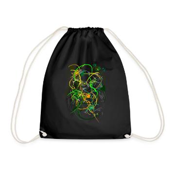 abstract - Drawstring Bag - black - Front