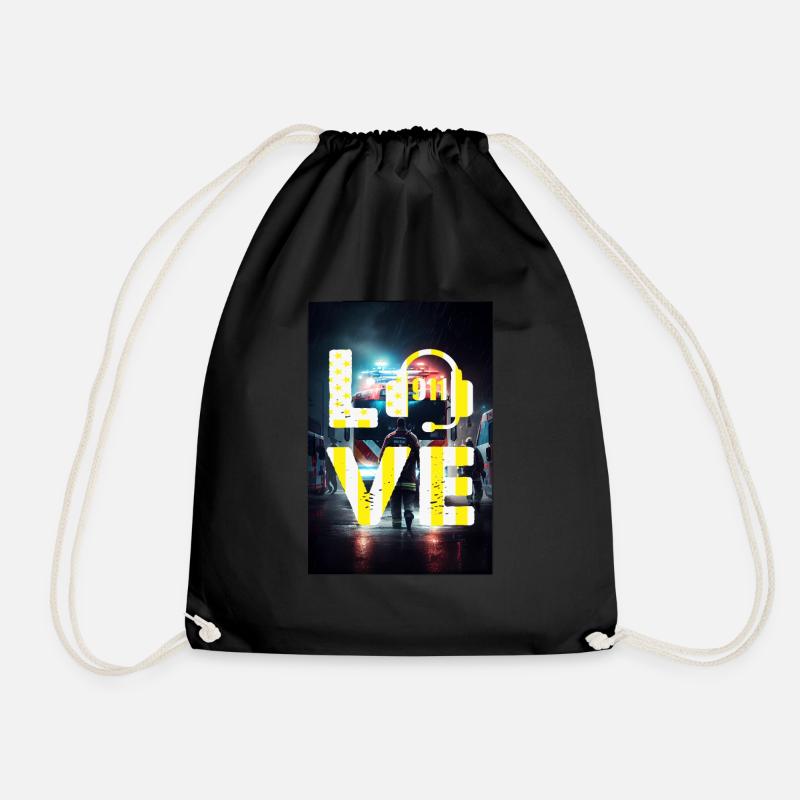 Love Emergency dispatcher - Drawstring Bag - black