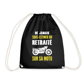 Ne jamais sous estimer un retraité sur sa moto - Sac de sport léger - noir - Devant