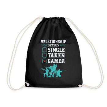 Relationship Status Gamer Design - Drawstring Bag - black - Front