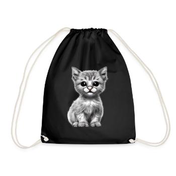 Katzenbaby Britisch Kurzhaar Katze Kater Katzen - Turnbeutel - Schwarz - Vorne